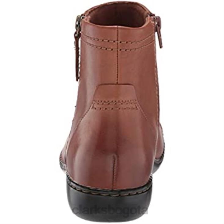 Clarks 0DX8L1958 botines ashland vista para mujer de cuero tostado clarks mujer cuero marrón