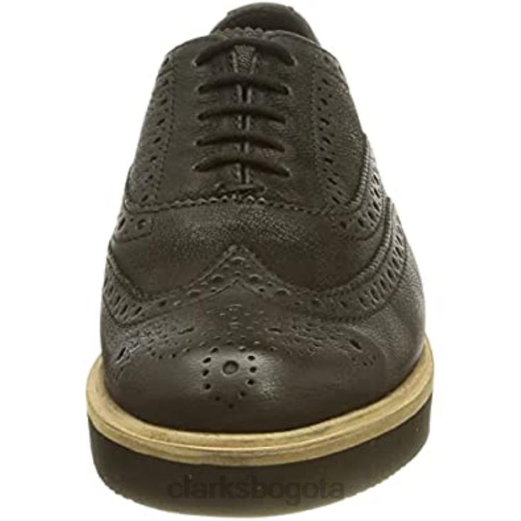 Clarks 0DX8L1963 Merceditas planas clarks baille brogue de piel negra para mujer mujer cuero negro