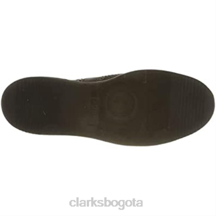 Clarks 0DX8L1963 Merceditas planas clarks baille brogue de piel negra para mujer mujer cuero negro