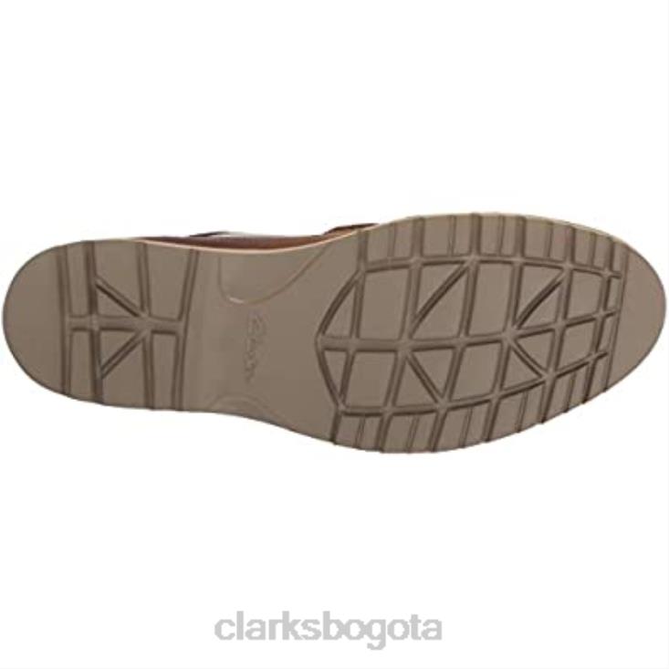 Clarks 0DX8L1964 Botín medio vargo de cuero tostado oscuro para hombre clarks hombres cuero bronceado oscuro
