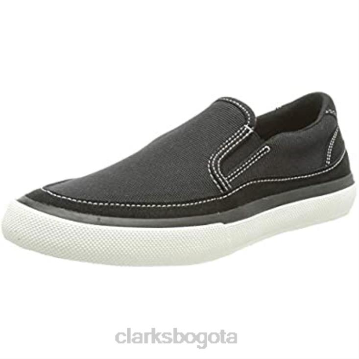 Clarks 0DX8L1966 Zapatilla Aceley Step para mujer de lona negra clarks mujer lienzo negro