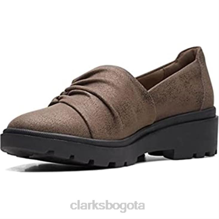 Clarks 0DX8L198 mocasín mujer estilo calla plano bronce metalizado sintético clarks mujer bronce metálico sintético