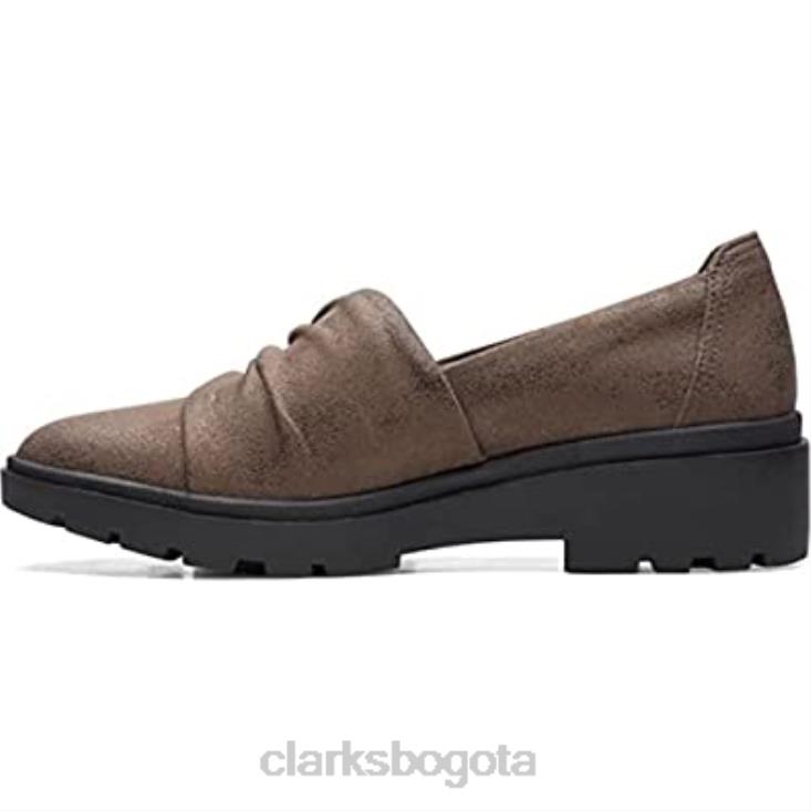 Clarks 0DX8L198 mocasín mujer estilo calla plano bronce metalizado sintético clarks mujer bronce metálico sintético