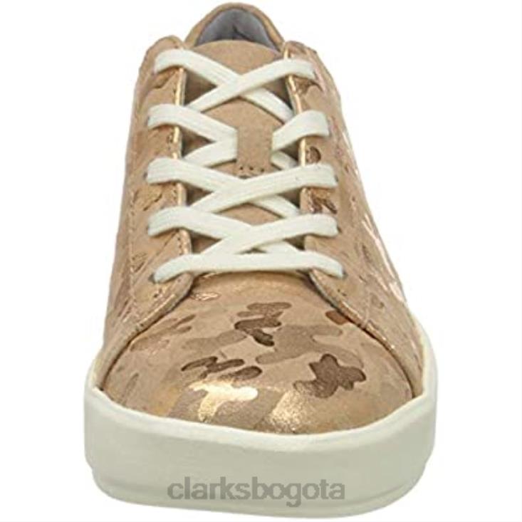 Clarks 0DX8L1986 Zapatilla clarks layton pace de mujer en ante dorado rosa mujer