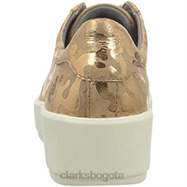 Clarks 0DX8L1986 Zapatilla clarks layton pace de mujer en ante dorado rosa mujer