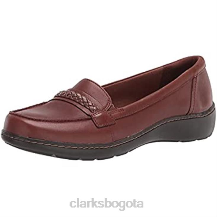 Clarks 0DX8L1987 Mocasines clarks cora viola de cuero tostado oscuro para mujer mujer cuero bronceado oscuro