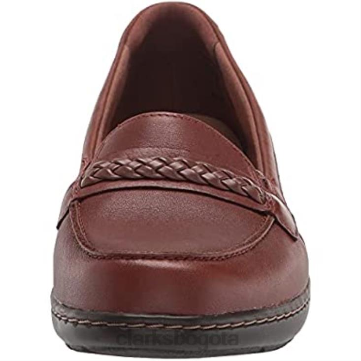 Clarks 0DX8L1987 Mocasines clarks cora viola de cuero tostado oscuro para mujer mujer cuero bronceado oscuro