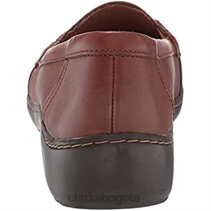 Clarks 0DX8L1987 Mocasines clarks cora viola de cuero tostado oscuro para mujer mujer cuero bronceado oscuro