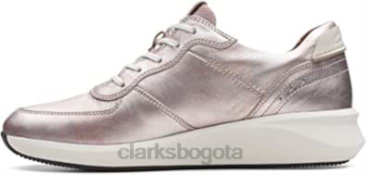 Clarks 0DX8L199 mujer un rio sprint platino cuero metalizado clarks platino cuero metalizado mujer cuero metalizado platino