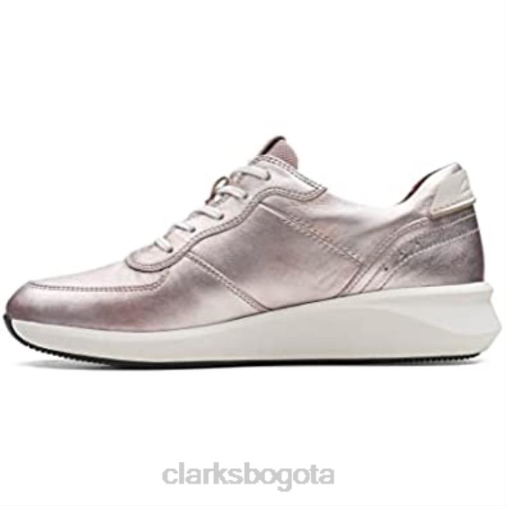 Clarks 0DX8L199 mujer un rio sprint platino cuero metalizado clarks platino cuero metalizado mujer cuero metalizado platino