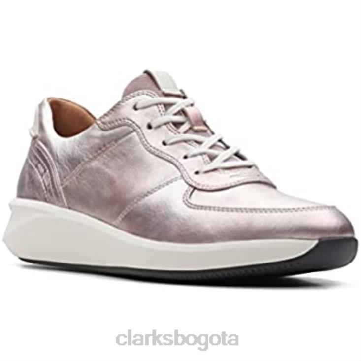 Clarks 0DX8L199 mujer un rio sprint platino cuero metalizado clarks platino cuero metalizado mujer cuero metalizado platino