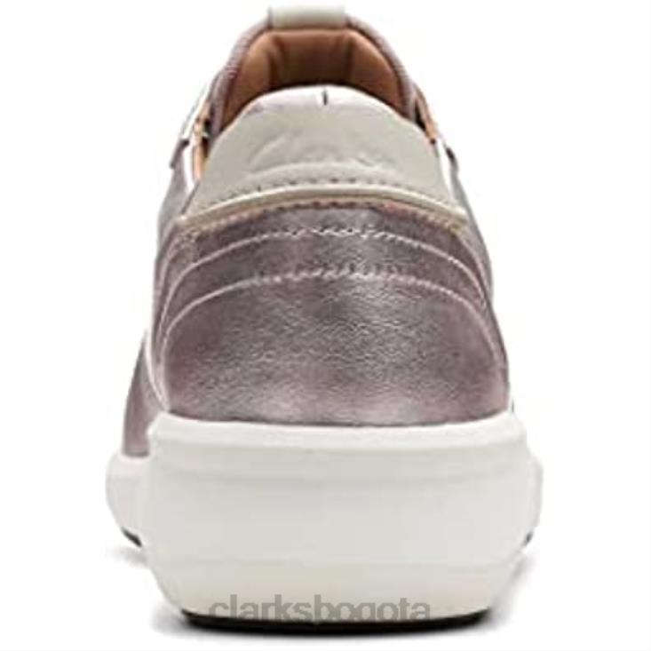 Clarks 0DX8L199 mujer un rio sprint platino cuero metalizado clarks platino cuero metalizado mujer cuero metalizado platino