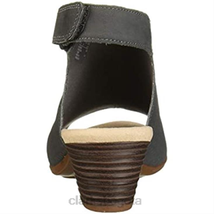 Clarks 0DX8L1993 Sandalia de tacón Clarks Valarie James de nobuk gris para mujer mujer nubuck gris