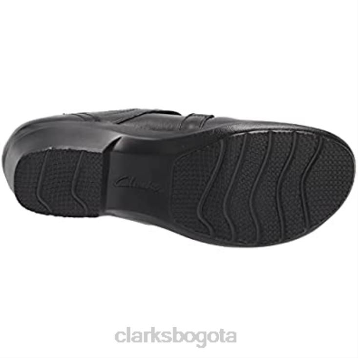 Clarks 0DX8L1995 Merceditas clarks angie bell de mujer de piel negra mujer cuero negro