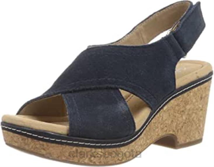 Clarks 0DX8L1997 sandalia con cuña giselle cove para mujer clarks azul marino mujer Armada