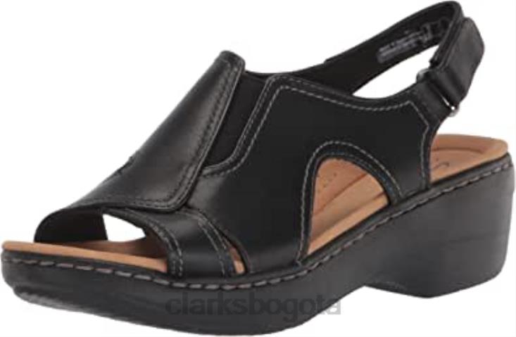 Clarks 0DX8L1999 sandalia con cuña estilo merliah para mujer clarks cuero tostado mujer