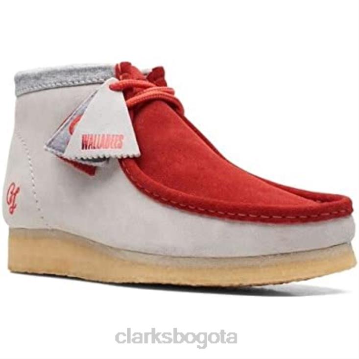 Clarks 0DX8L20 botas wallabee originales para hombre rojo gris vcy combi rojo/gris clarks hombres rojo gris