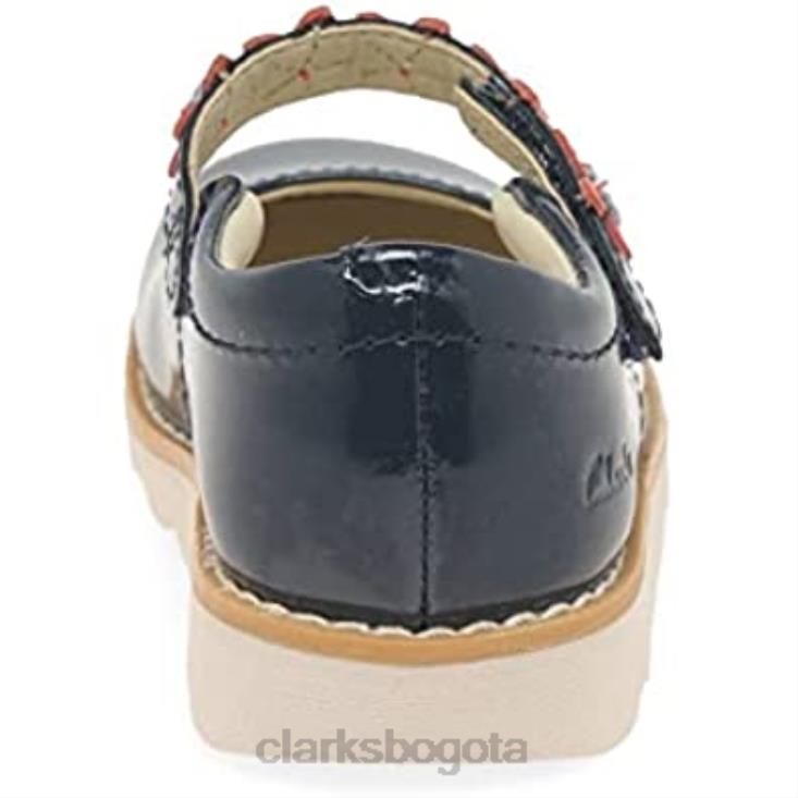 Clarks 0DX8L200 Zapatos Clarks Crown Petal de cuero encerado para niño azul marino niños