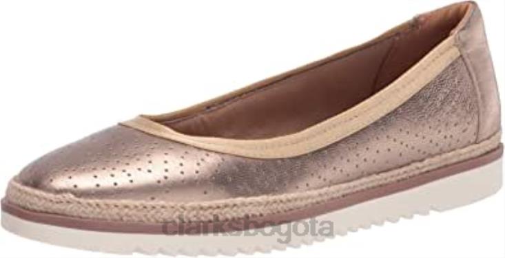 Clarks 0DX8L2002 Mocasines clarks serena kellyn planos de piel metalizada para mujer mujer cuero metalizado