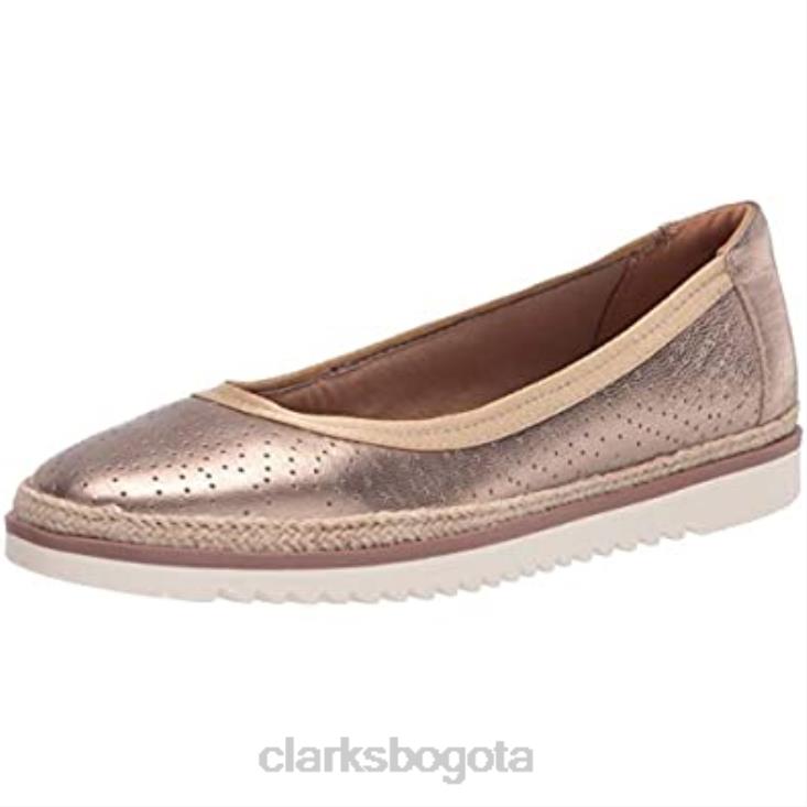 Clarks 0DX8L2002 Mocasines clarks serena kellyn planos de piel metalizada para mujer mujer cuero metalizado