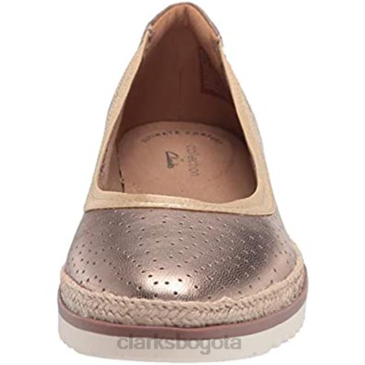 Clarks 0DX8L2002 Mocasines clarks serena kellyn planos de piel metalizada para mujer mujer cuero metalizado
