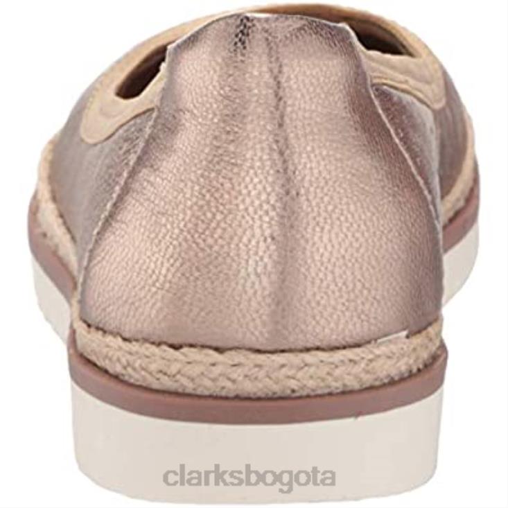 Clarks 0DX8L2002 Mocasines clarks serena kellyn planos de piel metalizada para mujer mujer cuero metalizado