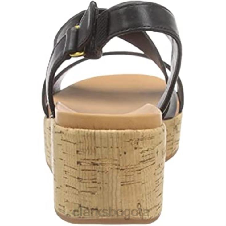 Clarks 0DX8L2011 Sandalia con cuña de corcho kimmei de mujer clarks negra mujer negro