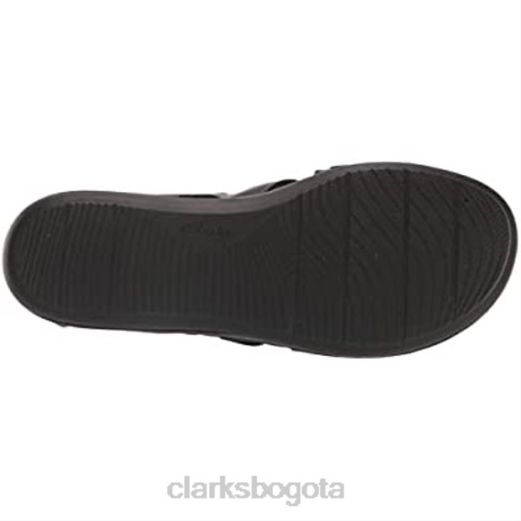 Clarks 0DX8L2017 Sandalia plana Clarks Laurieann Holly de cuero negro para hombre hombres cuero negro