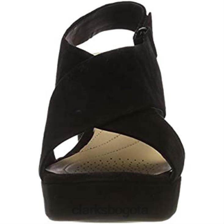 Clarks 0DX8L2026 Sandalias Clarks Maritsa Lara con tira al tobillo para mujer negro mujer ante negro