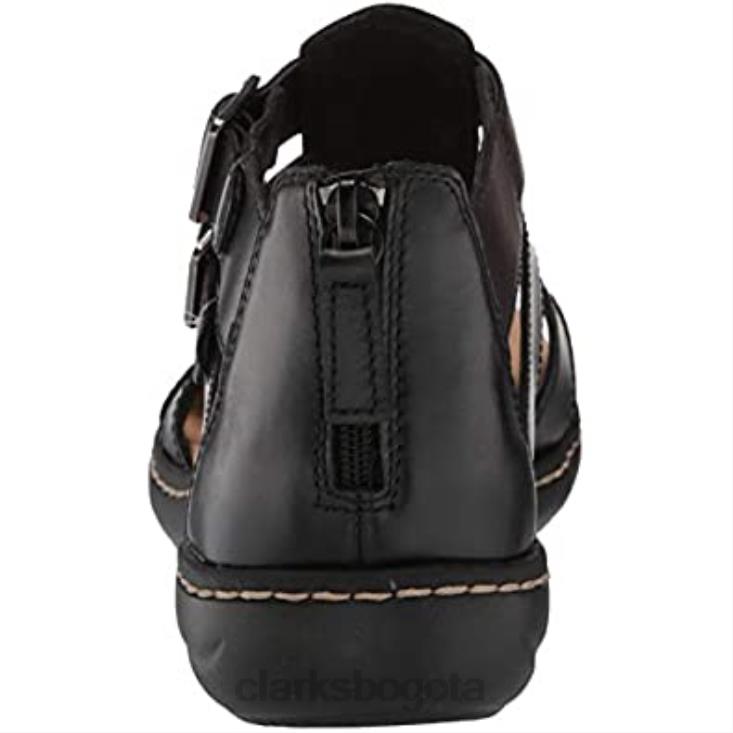 Clarks 0DX8L2029 sandalia plana laurieann remi para mujer clarks nobuck negro mujer nubuck negro