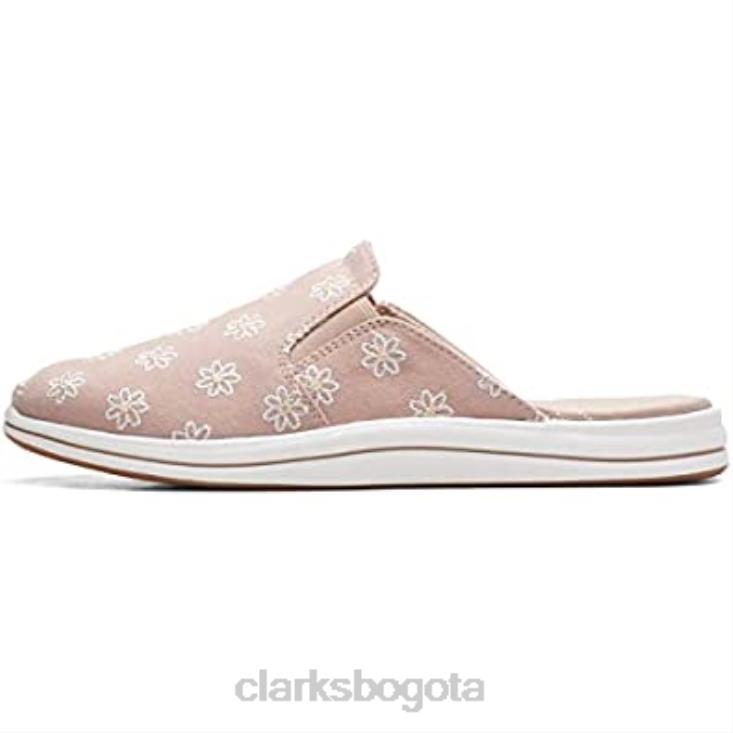 Clarks 0DX8L2030 Mule Breeze Shore para mujer color topo combi Canvas Clarks mujer lona combinada color topo