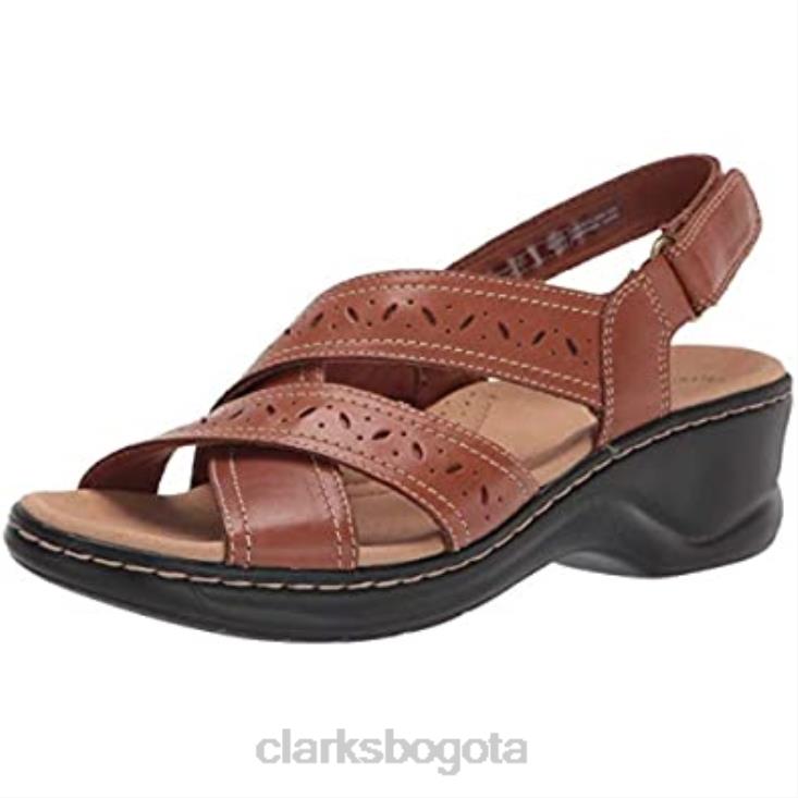 Clarks 0DX8L2031 sandalia plana lexi perla mujer clarks cuero tostado oscuro mujer cuero bronceado oscuro