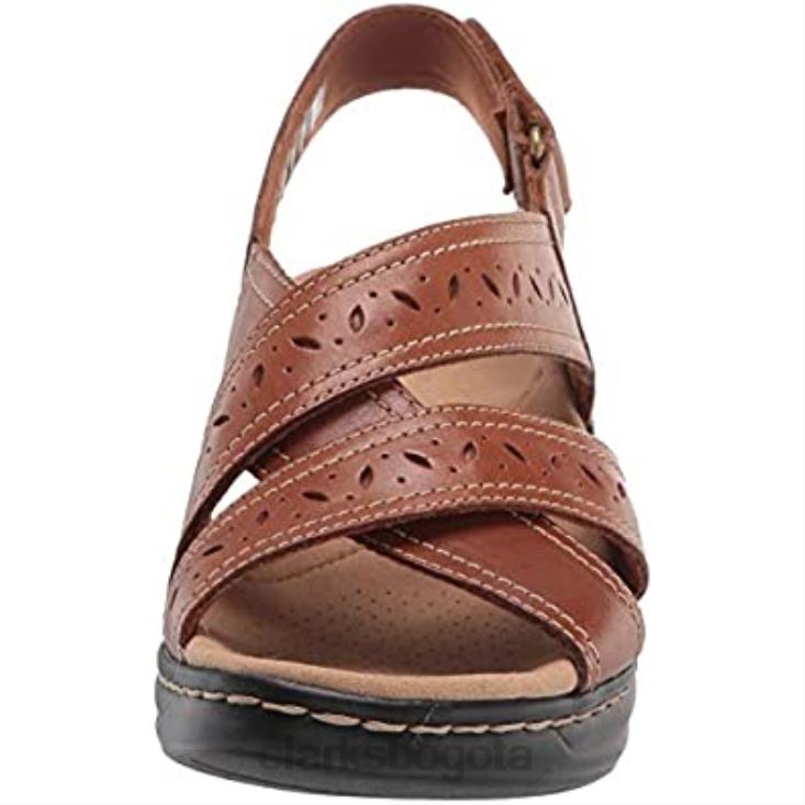 Clarks 0DX8L2031 sandalia plana lexi perla mujer clarks cuero tostado oscuro mujer cuero bronceado oscuro