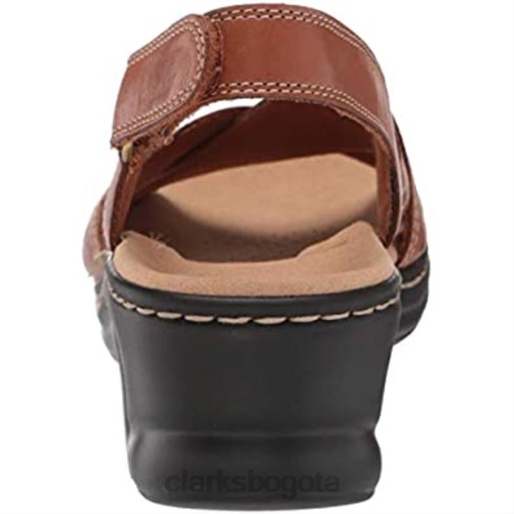 Clarks 0DX8L2031 sandalia plana lexi perla mujer clarks cuero tostado oscuro mujer cuero bronceado oscuro