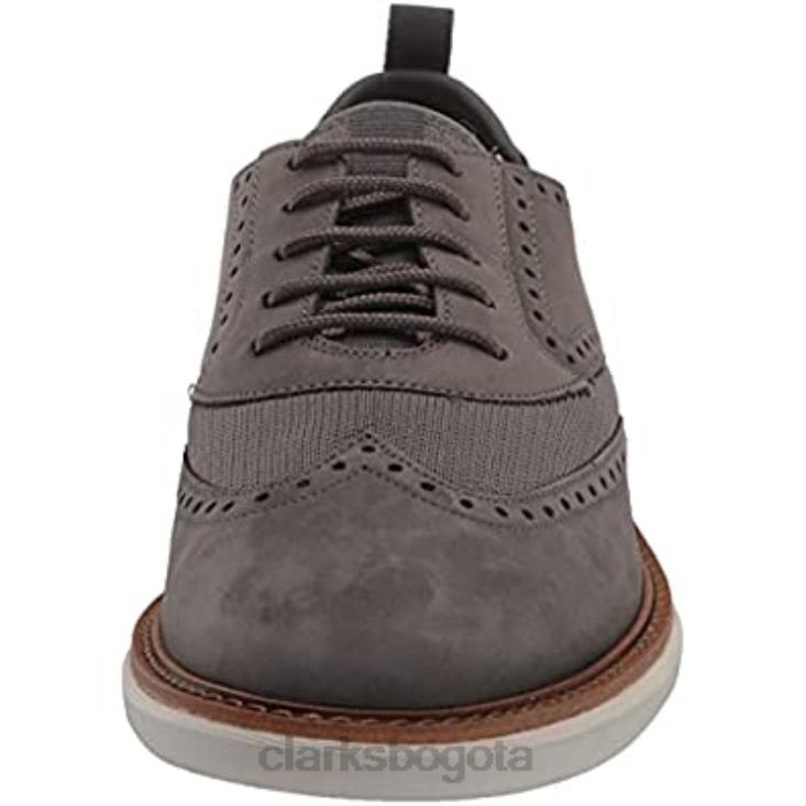 Clarks 0DX8L2035 Clarks Brantoxford de nobuk gris oscuro para hombre hombres nubuck gris oscuro