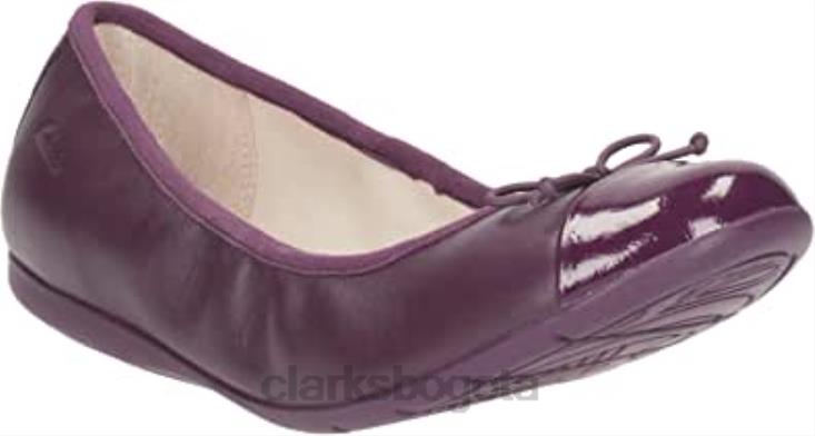 Clarks 0DX8L2041 zapatos de cuero clarks purple dance puff jnr para niña niños púrpura