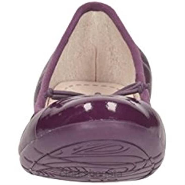 Clarks 0DX8L2041 zapatos de cuero clarks purple dance puff jnr para niña niños púrpura