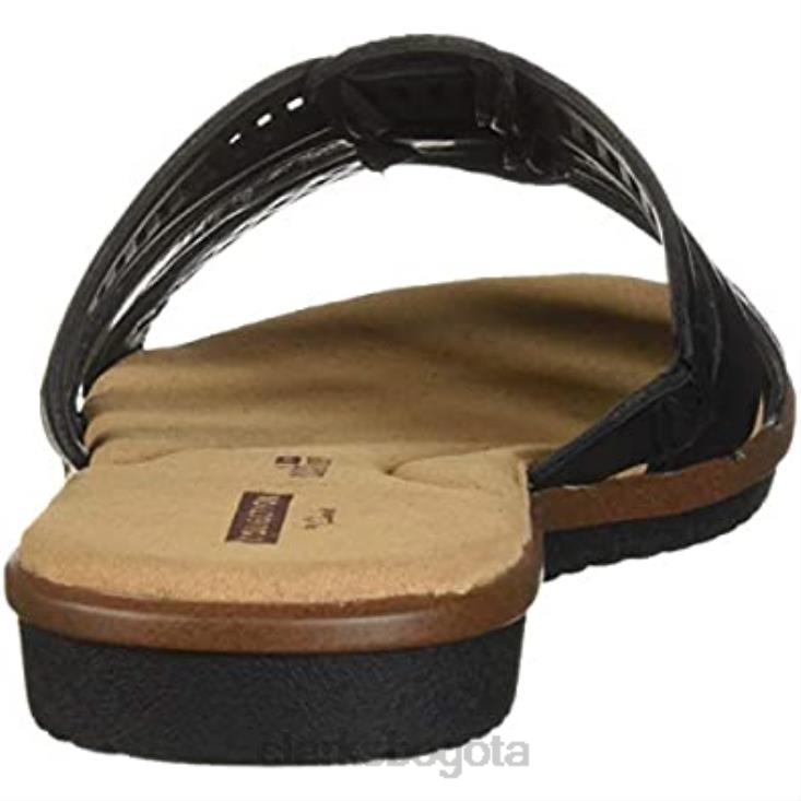 Clarks 0DX8L2042 Sandalias clarks kele wil low slide de cuero negro para mujer mujer cuero negro