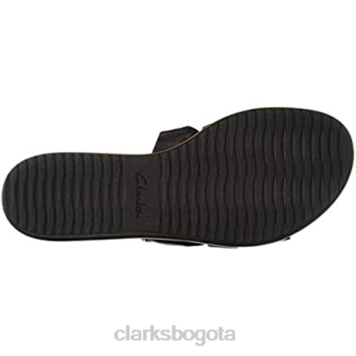 Clarks 0DX8L2042 Sandalias clarks kele wil low slide de cuero negro para mujer mujer cuero negro