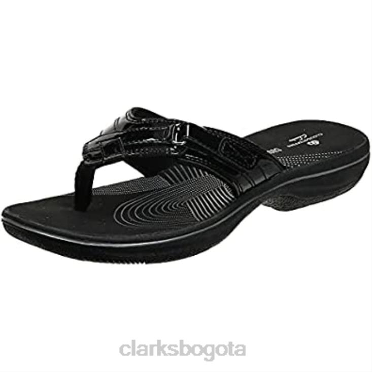 Clarks 0DX8L2044 Chanclas Breeze Sea Mujer Charol Sintetico Negro Clarks mujer charol sintético negro