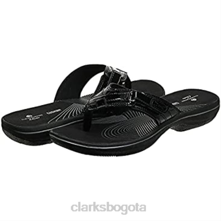 Clarks 0DX8L2044 Chanclas Breeze Sea Mujer Charol Sintetico Negro Clarks mujer charol sintético negro