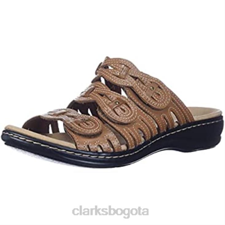 Clarks 0DX8L2045 sandalia clarks leisa faye mujer cuero tostado mujer cuero marrón