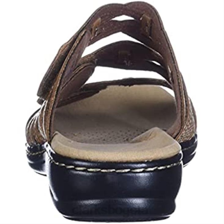 Clarks 0DX8L2045 sandalia clarks leisa faye mujer cuero tostado mujer cuero marrón