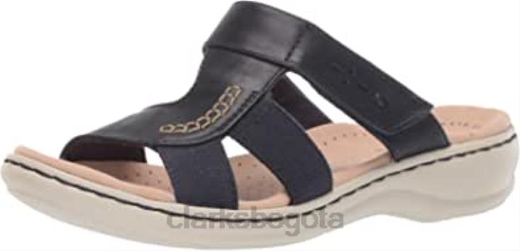 Clarks 0DX8L2048 sandalias clarks leisa emily de cuero marino combinado textil para mujer mujer combo textil cuero azul marino