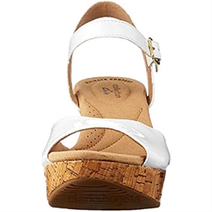 Clarks 0DX8L2049 Sandalia de mujer clarks annadel mystic charol sintético blanco mujer charol blanco sintético