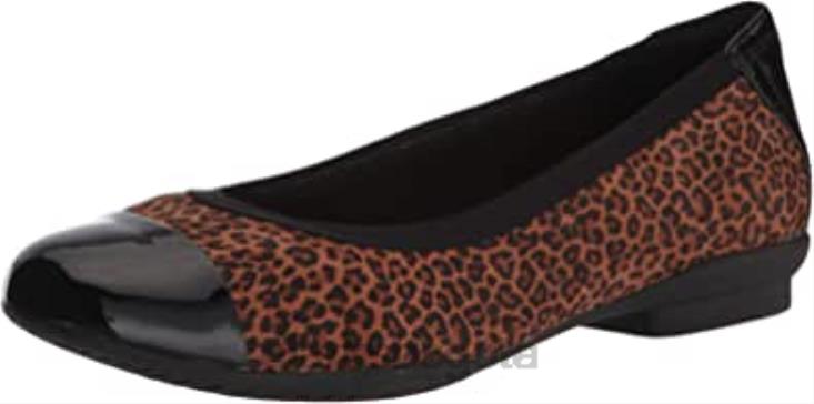 Clarks 0DX8L2050 Clarks Sara Orchid bailarinas con estampado de leopardo para mujer mujer leopardo