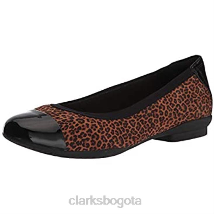 Clarks 0DX8L2050 Clarks Sara Orchid bailarinas con estampado de leopardo para mujer mujer leopardo