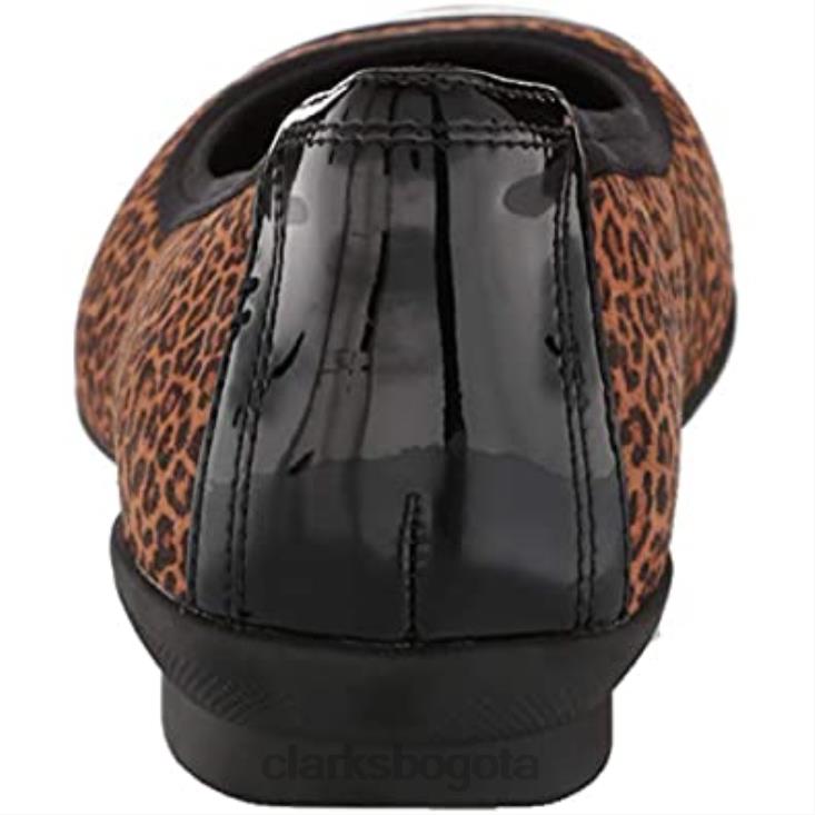 Clarks 0DX8L2050 Clarks Sara Orchid bailarinas con estampado de leopardo para mujer mujer leopardo
