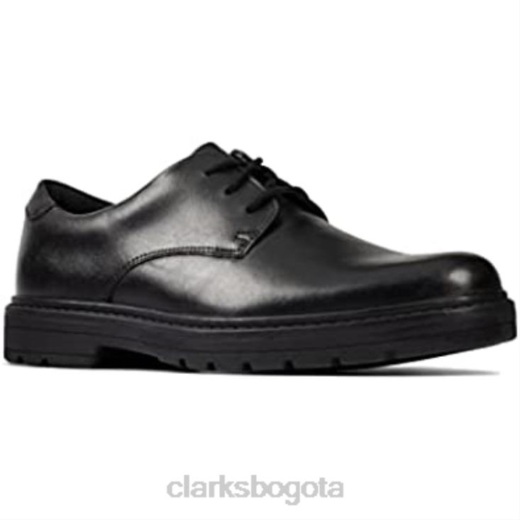 Clarks 0DX8L2051 zapatos clarks loxham derby y para niños de escuela superior negros niños negro
