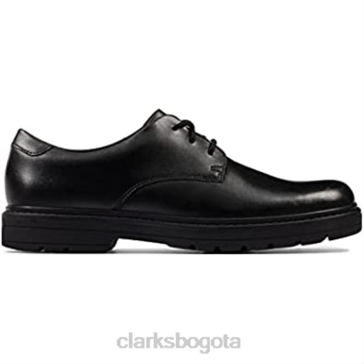 Clarks 0DX8L2051 zapatos clarks loxham derby y para niños de escuela superior negros niños negro